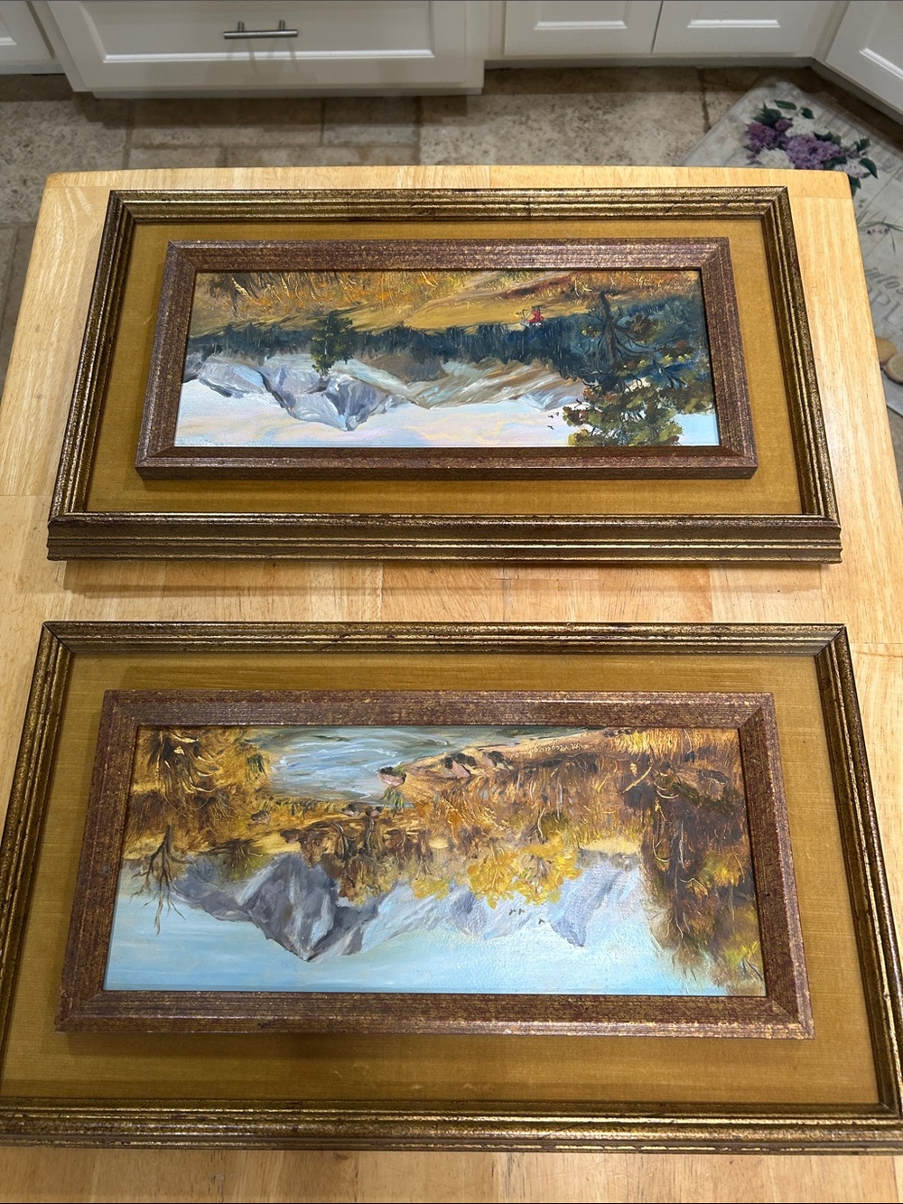 Two framed original oil painting signed M 
McGaugh '72" impressionist landscape